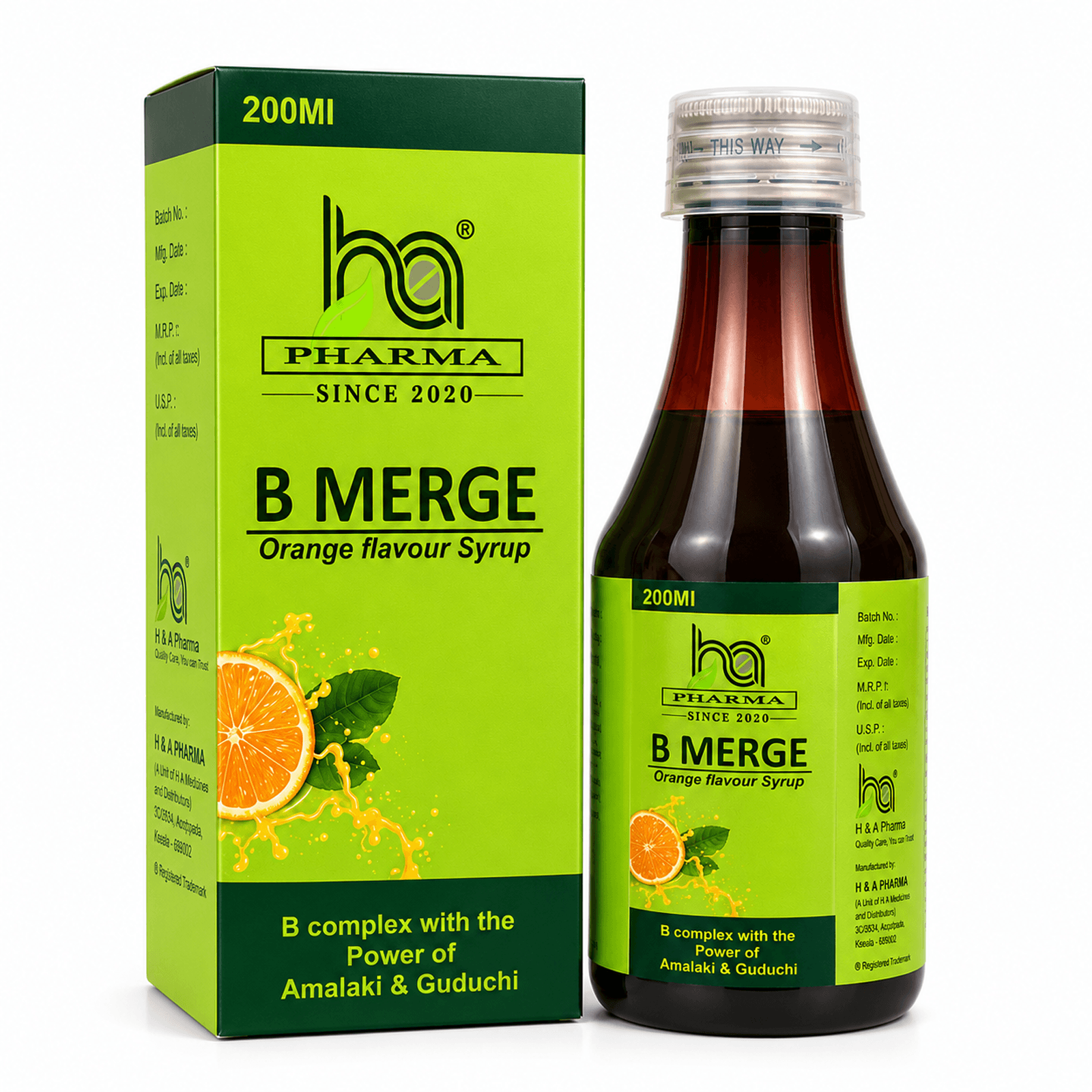 B-Merge Syrup pack front